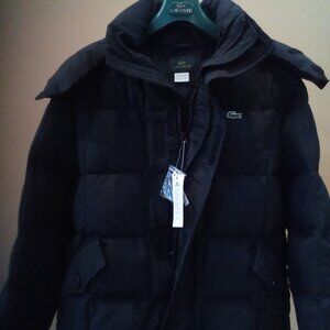 Lacoste Men's Water-Repellent Jacket/Coat Removable Hood